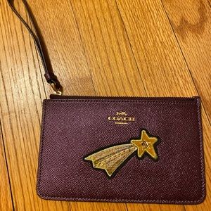 NWT Coach Metallic Purple Shooting Star Wristlet